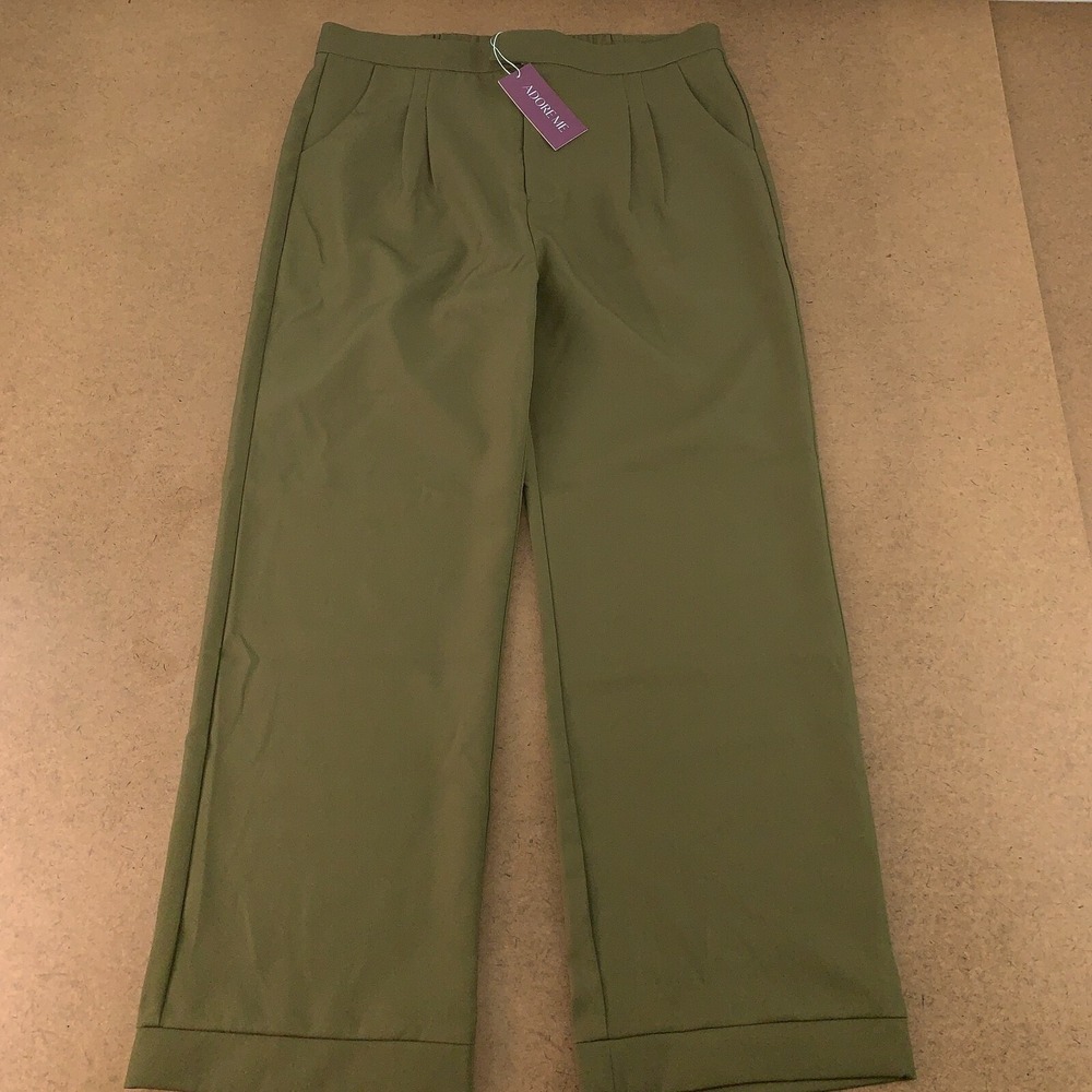 Adore Me Women's Size XL Olive Green Slim Leg Ankle Length San Diego Pants NWT